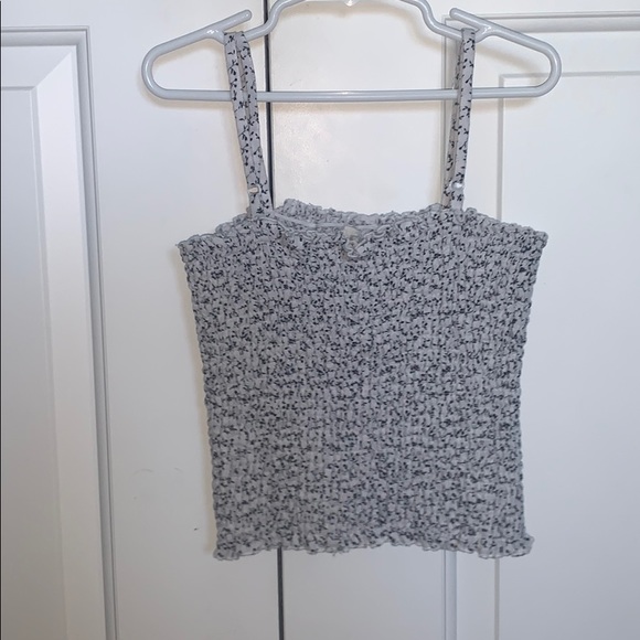 brandy black and white floral smocked tank top - Picture 2 of 4